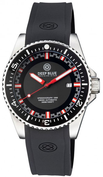 Deep Blue Speedograph 1000 Black Red Automatic