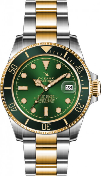 OceanX Sharkmaster V2 Green-Gold 40mm Automatic