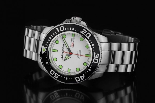 ARAGON Divemaster Automatic 50mm White Lume