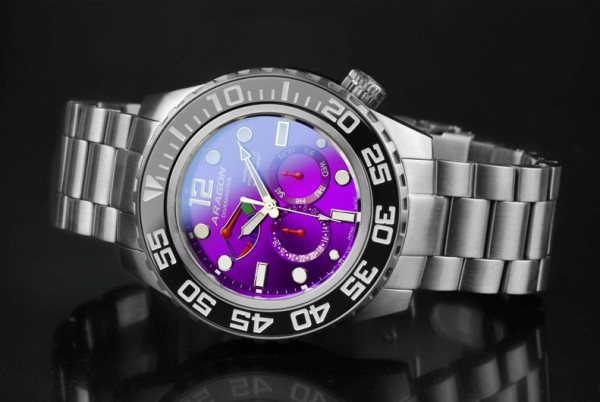 ARAGON Divemaster IV 50mm NE20 Power Reserve Purple Automatic