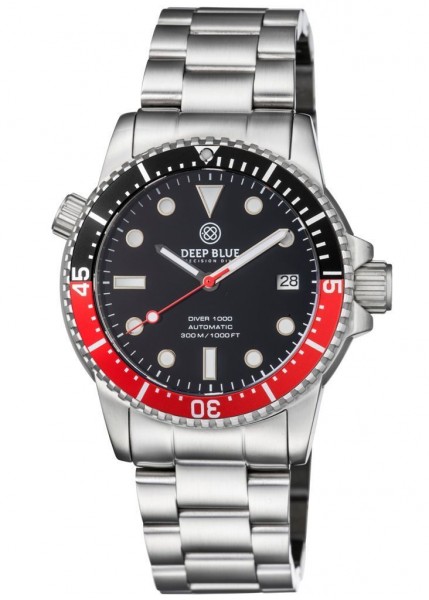 Deep Blue Diver 1000 Black-Black-Red-Steel