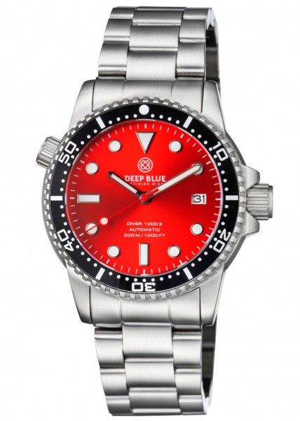 Deep Blue Diver 1000 II Black-Red Steel