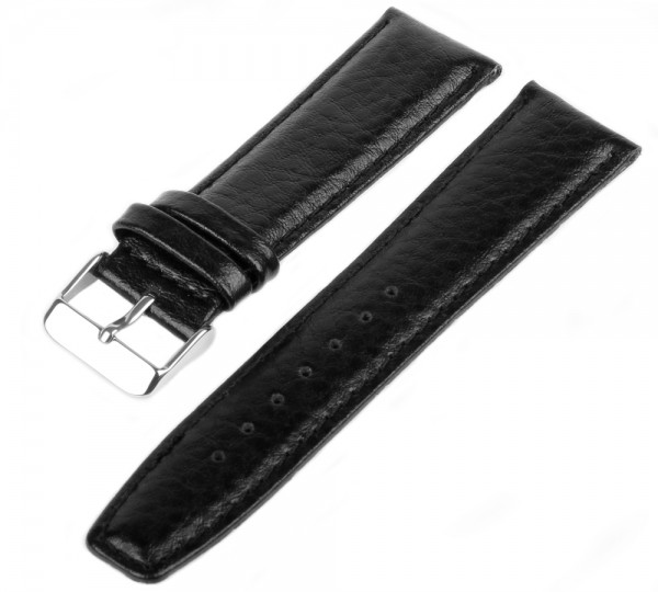 Uhren Lederarmband Schwarz WB10 Genarbt Gepolstert