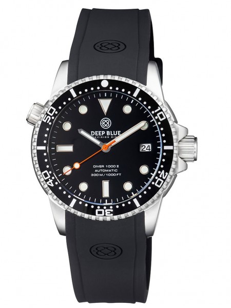 Deep Blue Diver 1000 II Black-Black-Orange Glossy