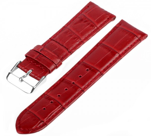 Uhren Lederarmband Rot Croco LM-75