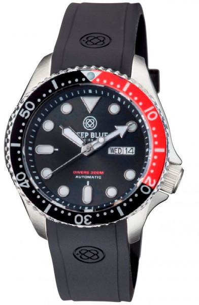 Deep Blue Military Diver 300 40mm Automatic Black-Red