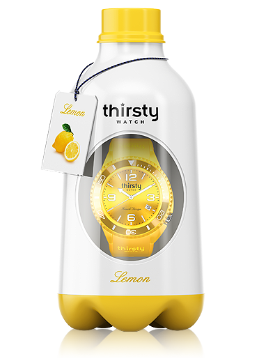 Thirsty Armbanduhr Silikon Lemon