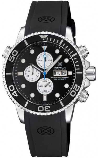 Deep Blue Master 1000 Chrono Black-Black-White Lume