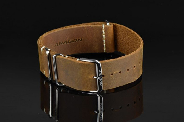 ARAGON Nato Leather Braun 24mm