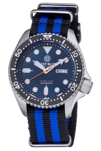 Deep Blue Military Diver 300 Automatic Blue-Black