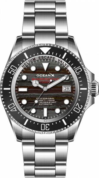 OceanX Sharkmaster 1000 44mm Zebra Danio Stone Automatic Limited Edition