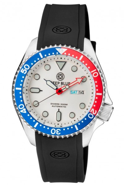 Deep Blue Military Diver 300 Automatic White