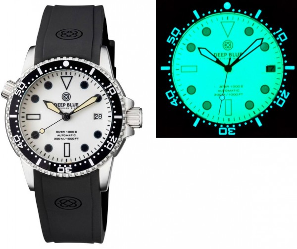 Deep Blue Diver 1000 II White Full Lume