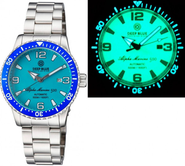 Deep Blue Pro Alpha Marine 500m 44mm Blue White Full Lume