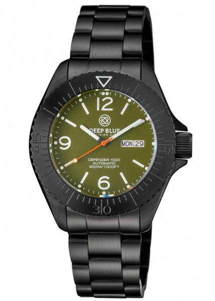 Deep Blue Defender 1000 Automatic 44mm Green Steel PVD