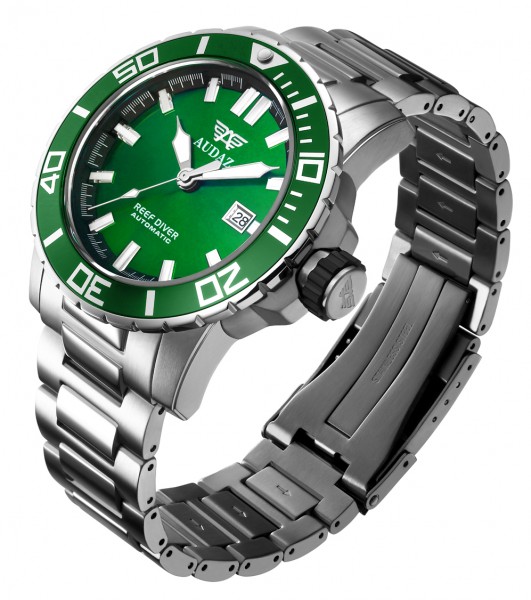 Audaz Reef Diver Green 45mm Automatic inkl. Gummiarmband