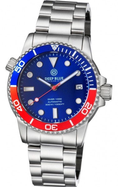 Deep Blue Diver 1000 Blue-Red-20-30-40-50-Steel