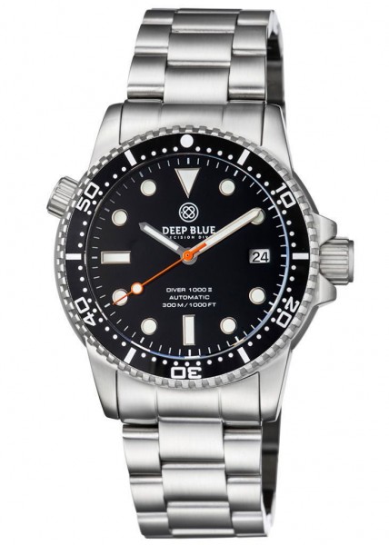 Deep Blue Diver 1000 II Black-Black-Orange Glossy Steel