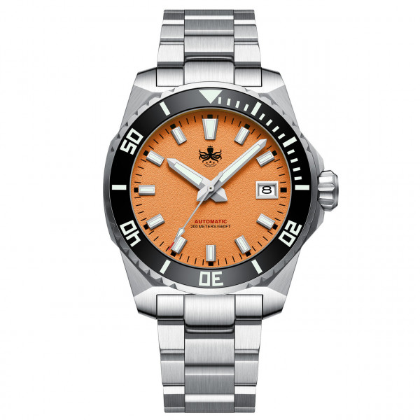 Phoibos Leviatan Orange 200m Diver Automatic Steel