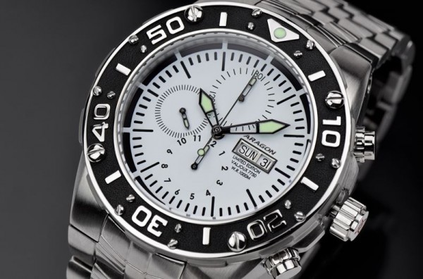 ARAGON Enforcer 7750 Chrono White Automatic 50 mm Limited Edition