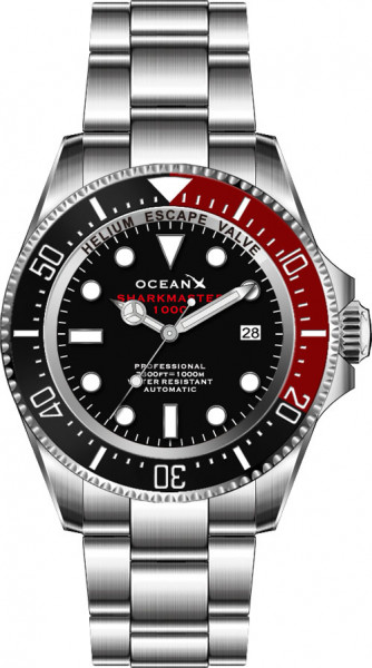 OceanX Sharkmaster 1000 Black Black-Red Automatic